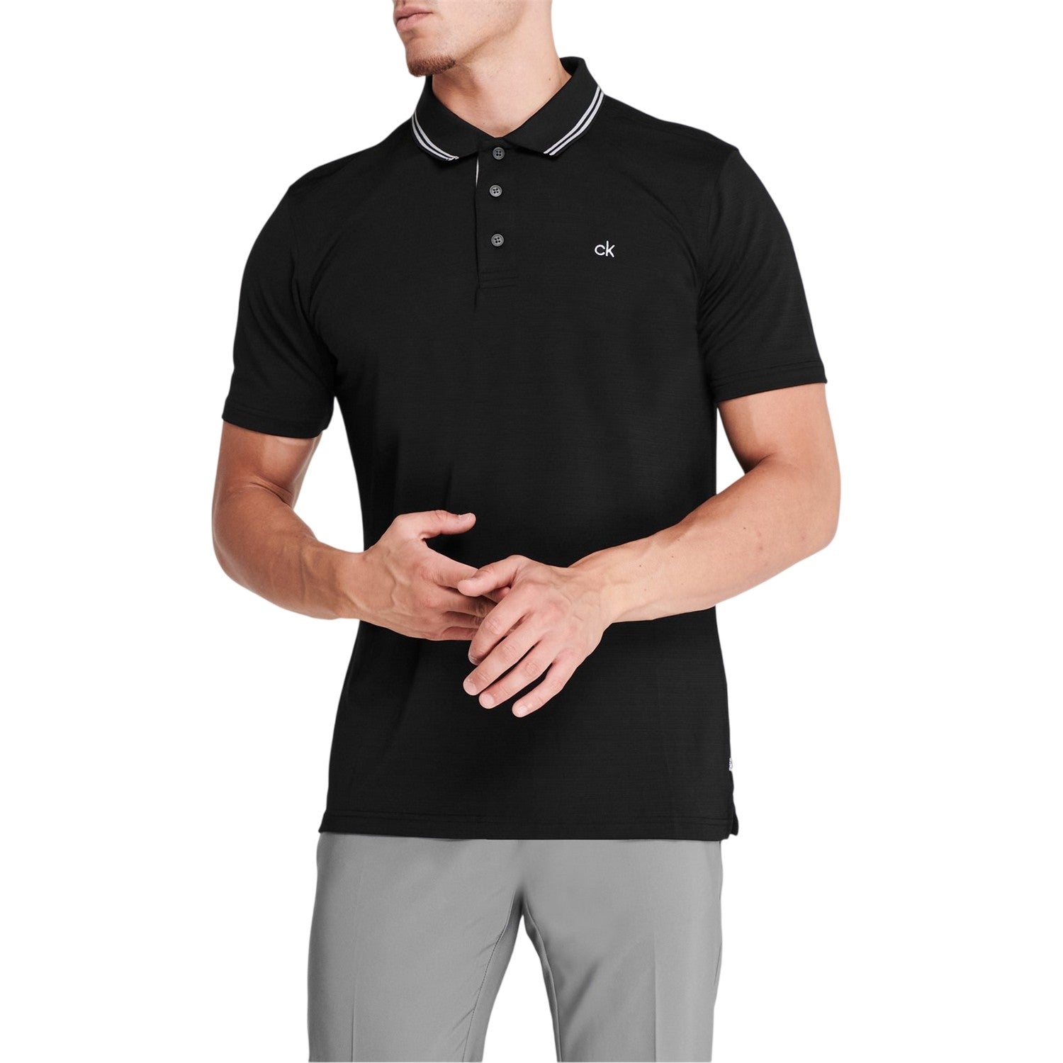 Black - Side - Calvin Klein Mens Broadway Polo Shirt