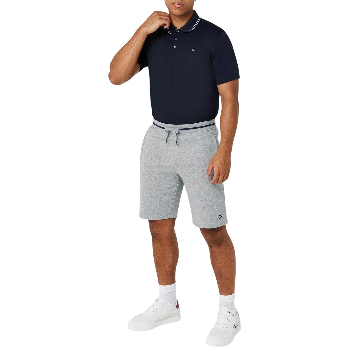Navy Marl - Side - Calvin Klein Mens Broadway Polo Shirt