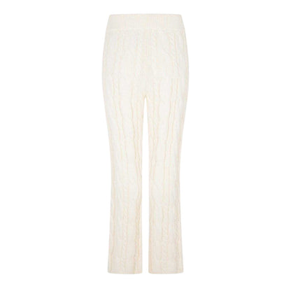 Cream - Back - 4th & Reckless Womens-Ladies Cable Knit Trousers