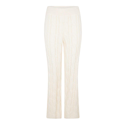 Cream - Front - 4th & Reckless Womens-Ladies Cable Knit Trousers