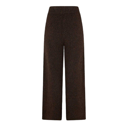Chocolate - Back - 4th & Reckless Womens-Ladies Brady Knitted Wide Leg Trousers