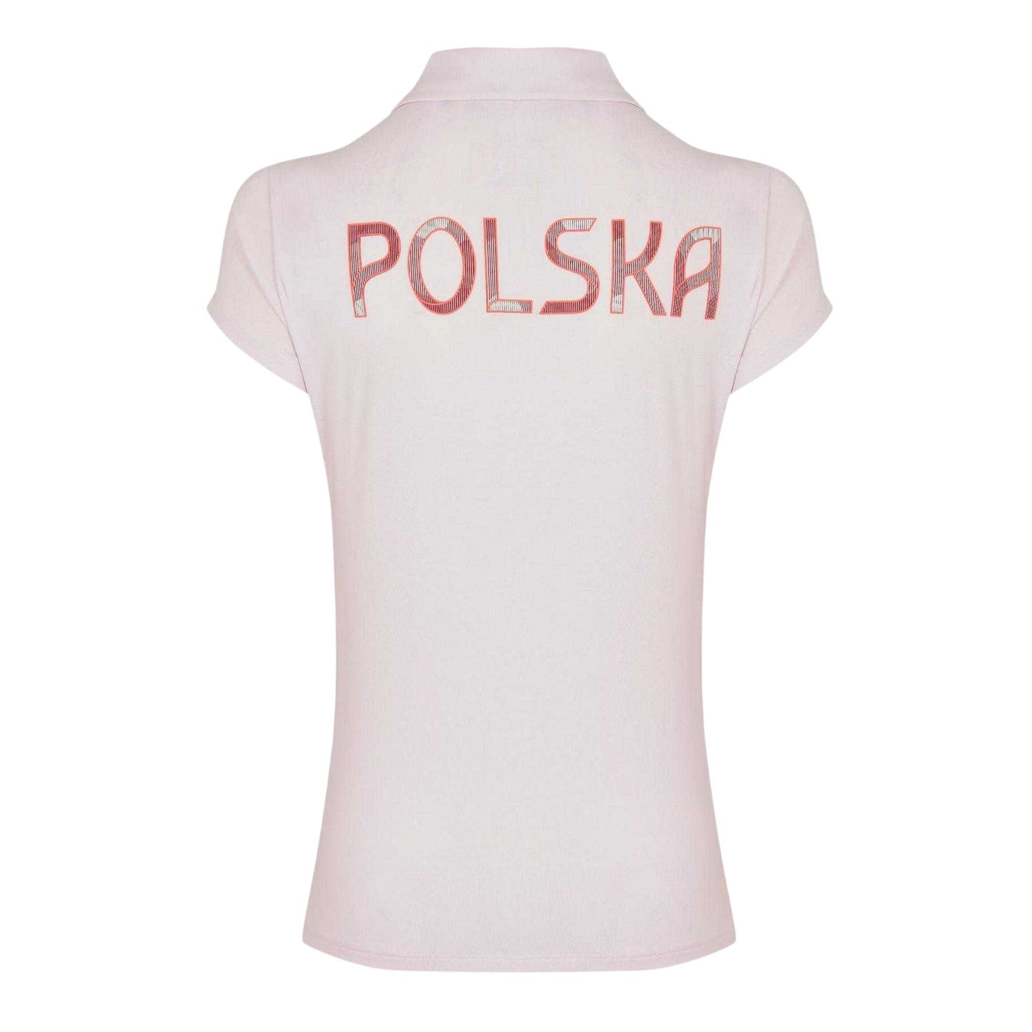 Almost Pink - Back - Adidas Womens-Ladies Olympic Poland Crest Polo Shirt