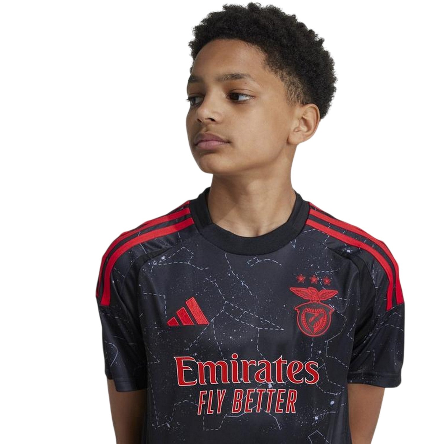 Black - Side - SL Benfica Childrens-Kids Adidas Away Shirt