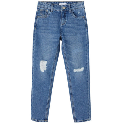 Blue - Front - Name It Girls Relaxed Mom Jeans