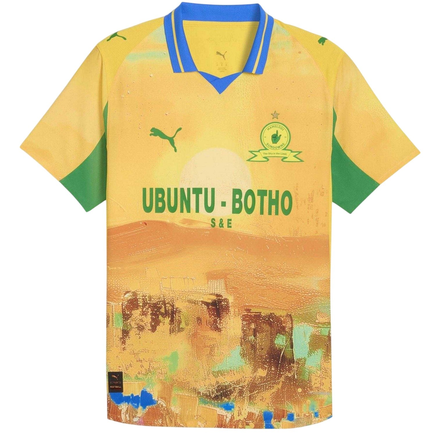 Yellow-Green - Front - Puma Mens KidsSuper Mamelodi Sundowns FC Home Shirt