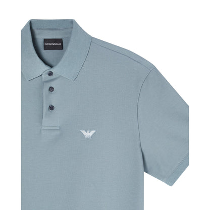 Stormy Sea - Side - Emporio Armani EA7 Mens Pique Polo Shirt