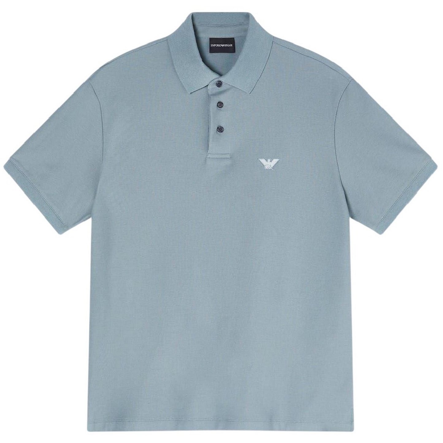 Stormy Sea - Front - Emporio Armani EA7 Mens Pique Polo Shirt