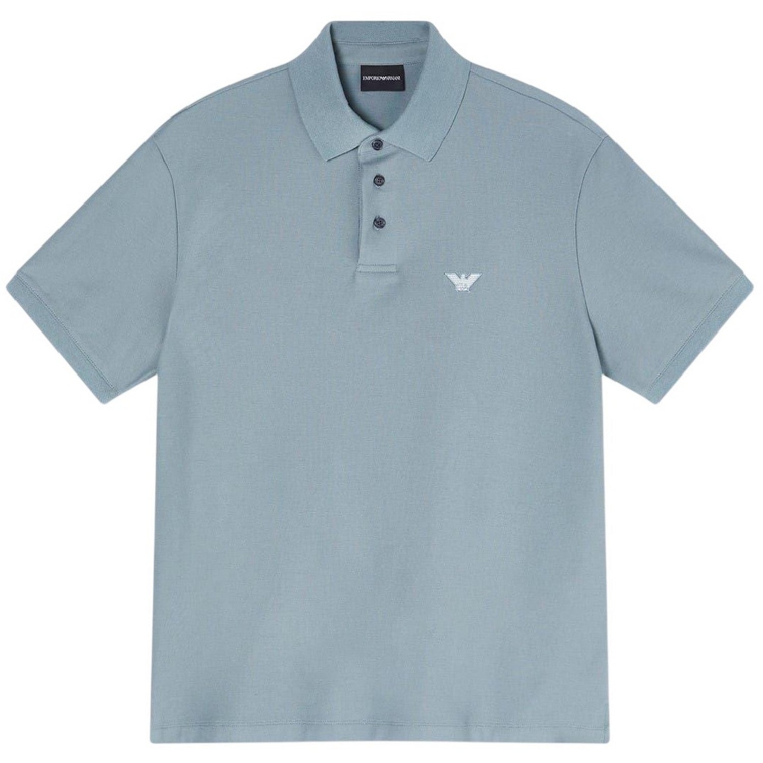 Stormy Sea - Front - Emporio Armani EA7 Mens Pique Polo Shirt