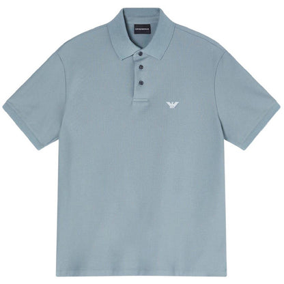 Stormy Sea - Front - Emporio Armani EA7 Mens Pique Polo Shirt
