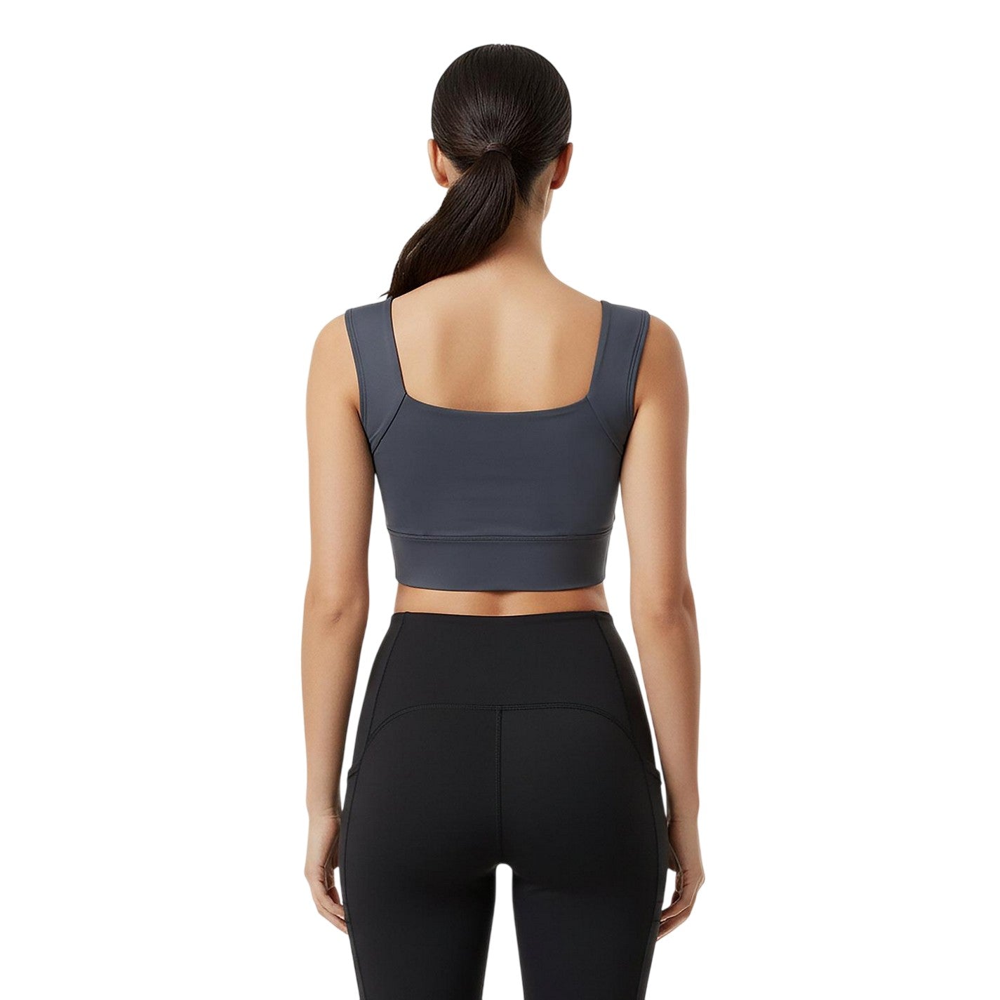 Shark Grey - Lifestyle - USA Pro Womens-Ladies Logo Ruched Sports Bra