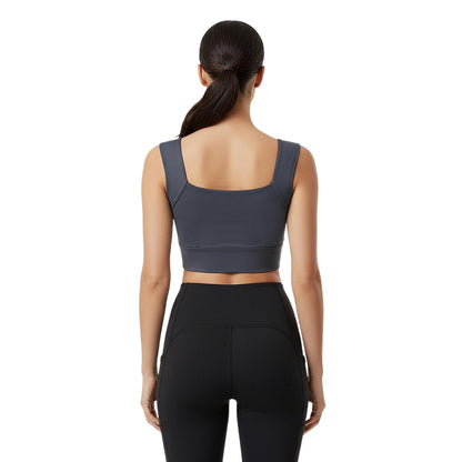 Shark Grey - Lifestyle - USA Pro Womens-Ladies Logo Ruched Sports Bra