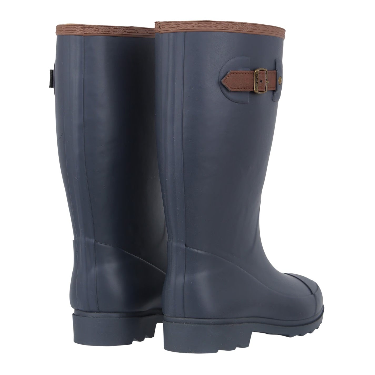 Navy - Back - Gelert Womens-Ladies Faux Fur Lined Wellington Boots