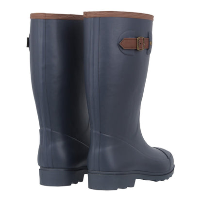 Navy - Back - Gelert Womens-Ladies Faux Fur Lined Wellington Boots