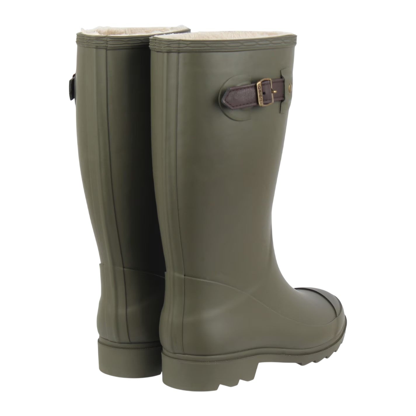 Olive - Back - Gelert Womens-Ladies Faux Fur Lined Wellington Boots