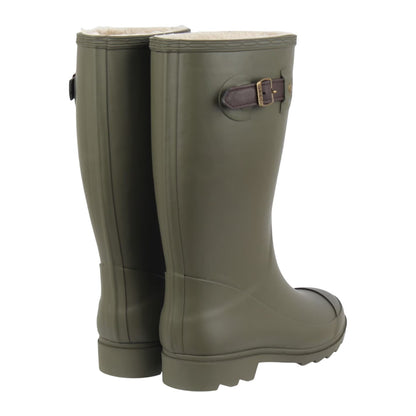 Olive - Back - Gelert Womens-Ladies Faux Fur Lined Wellington Boots
