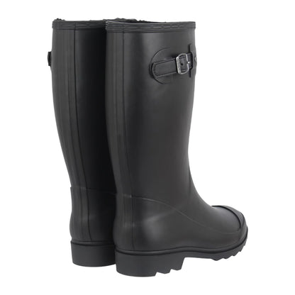 Black - Back - Gelert Womens-Ladies Faux Fur Lined Wellington Boots