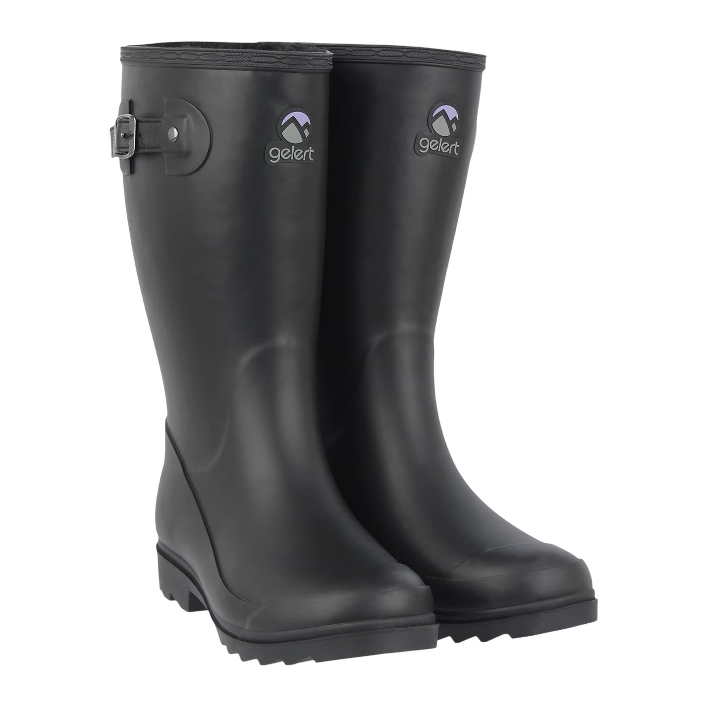 Black - Pack Shot - Gelert Womens-Ladies Faux Fur Lined Wellington Boots