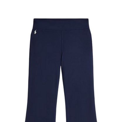 Navy - Side - Ralph Lauren Childrens-Kids Embroidered Logo Flared Leggings