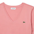 Pink - Back - Lacoste Womens-Ladies Cotton V Neck Relaxed Fit T-Shirt