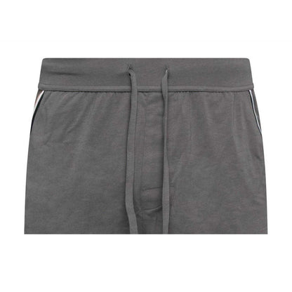 Grey - Side - Boss Mens Unique Stretch Jersey Lounge Pyjama Shorts