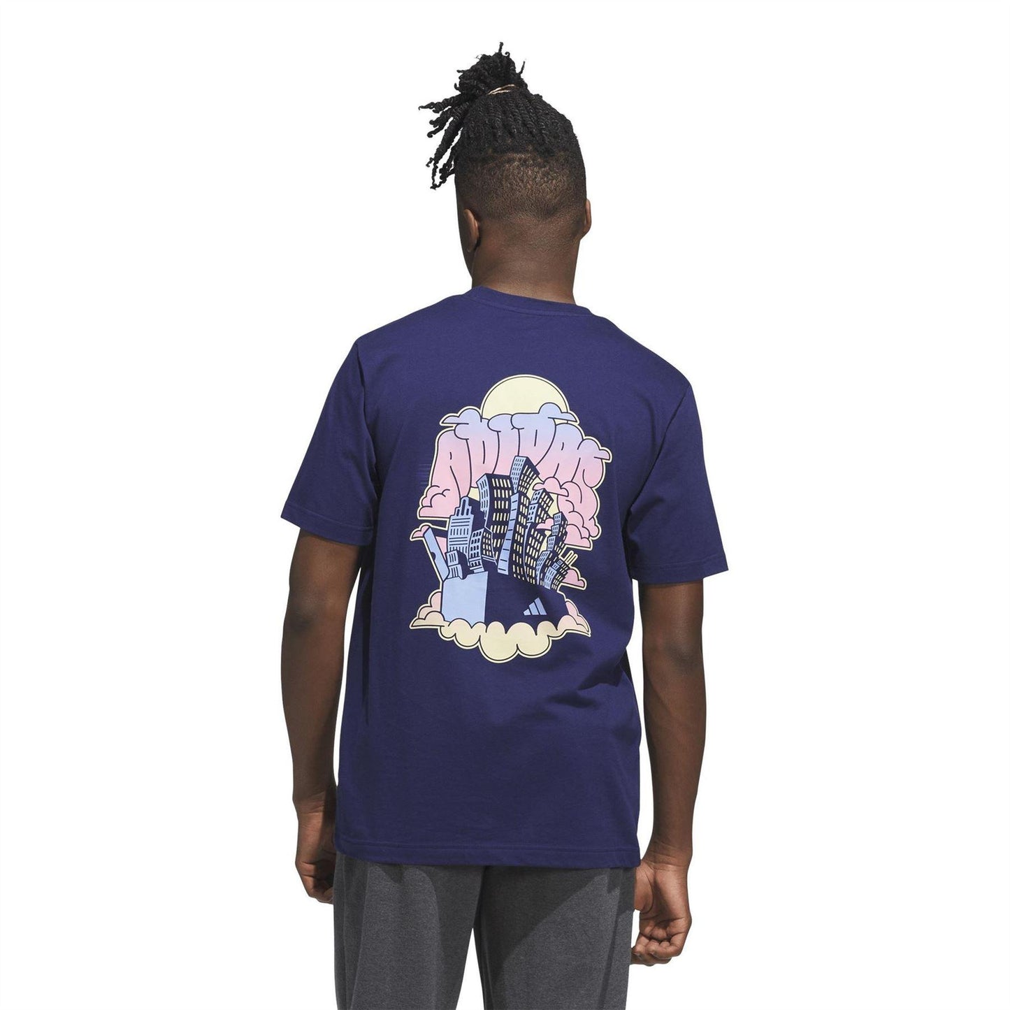 Dark Blue - Back - Adidas Mens Cityscape T-Shirt