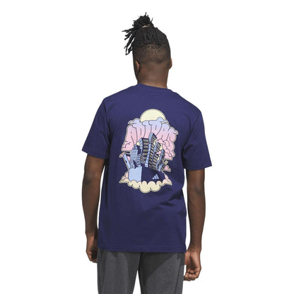 Dark Blue - Back - Adidas Mens Cityscape T-Shirt