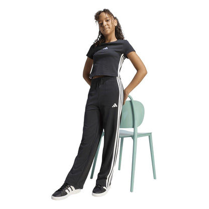 Black-White - Pack Shot - Adidas Girls Wide Leg Wide Leg Joggers