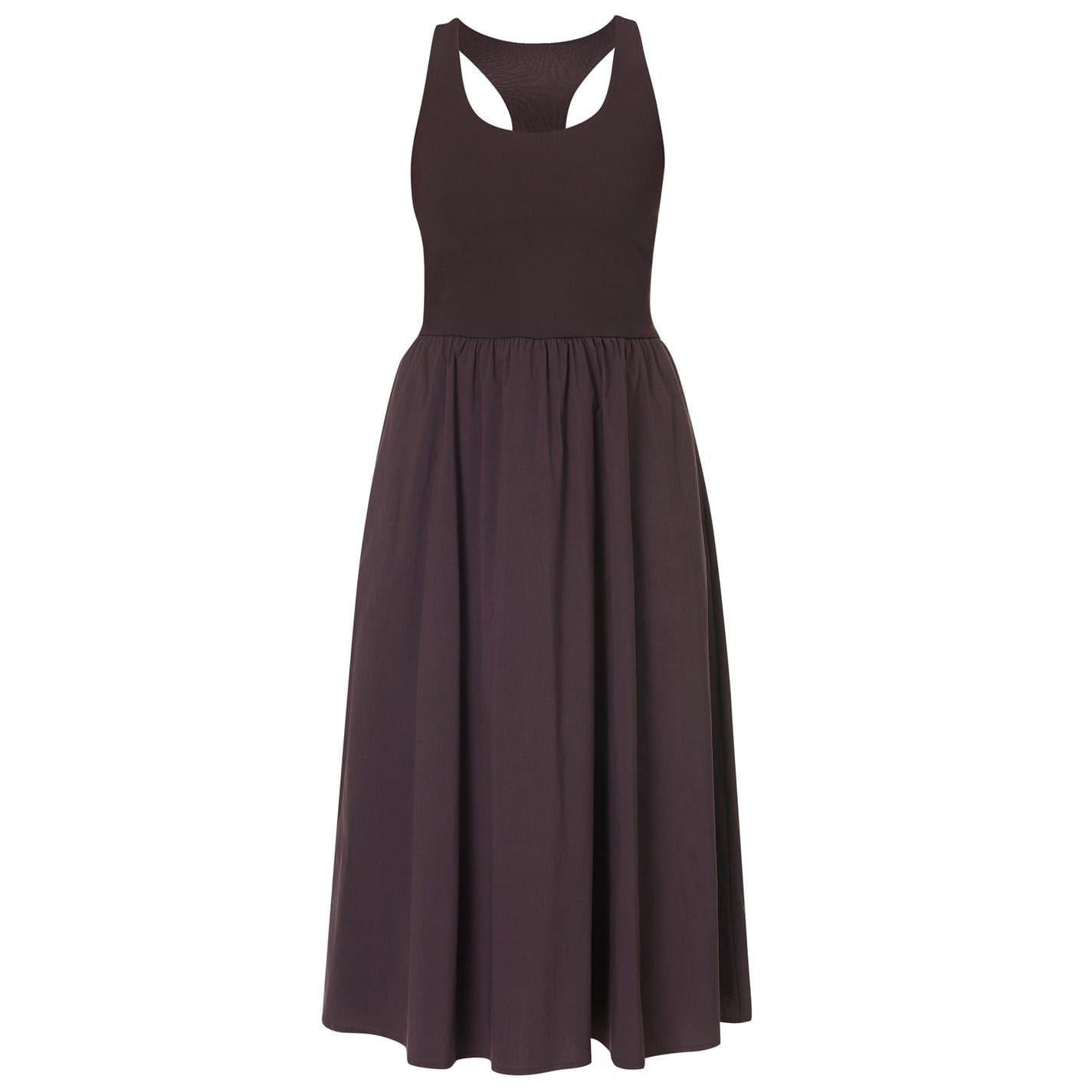 Brown - Front - Sweaty Betty Womens-Ladies Scoop Neck Midi Dress