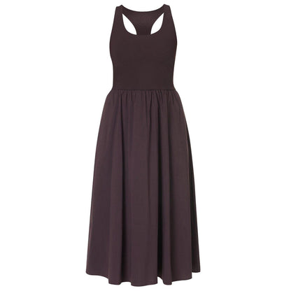 Brown - Front - Sweaty Betty Womens-Ladies Scoop Neck Midi Dress