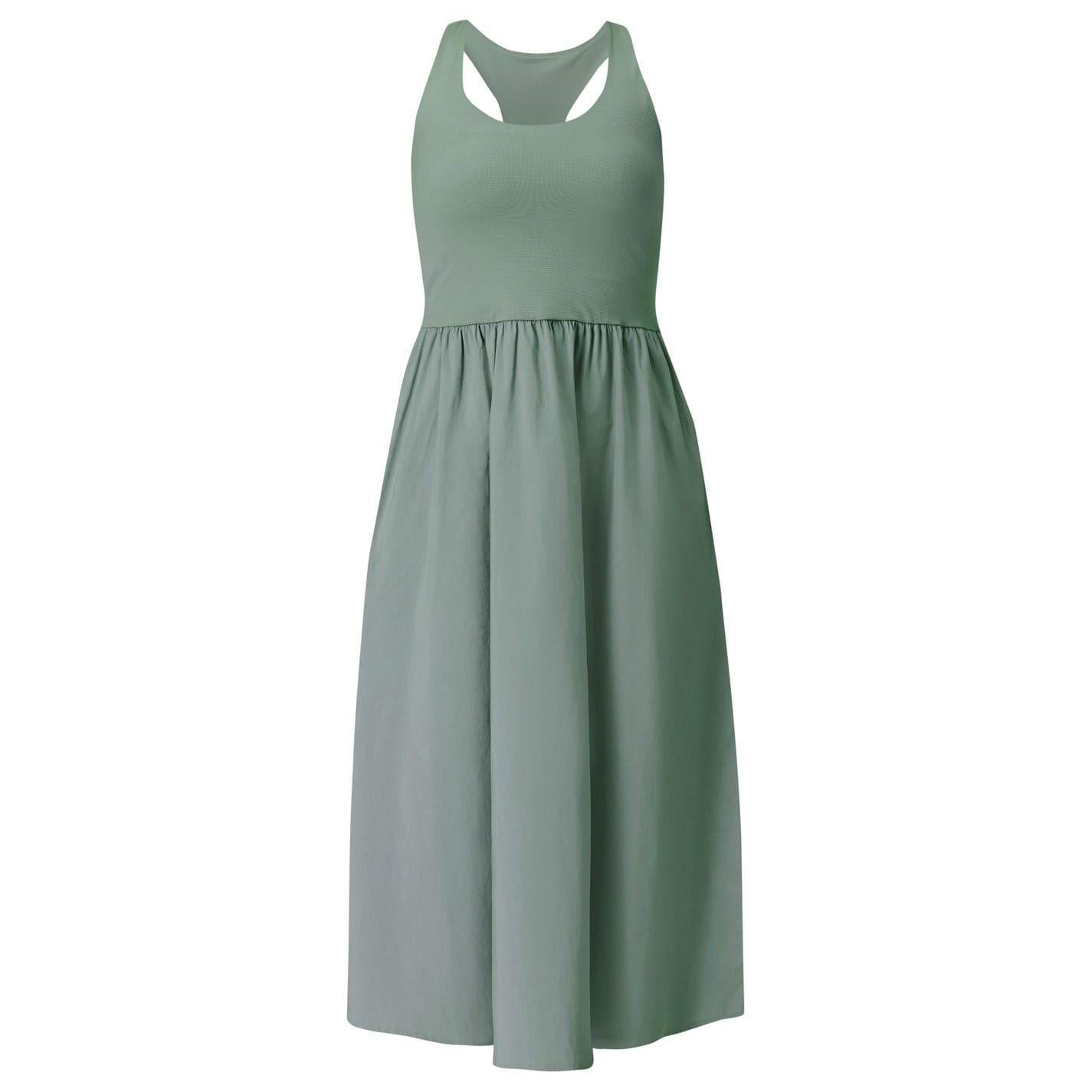 Green Willow - Front - Sweaty Betty Womens-Ladies Scoop Neck Midi Dress