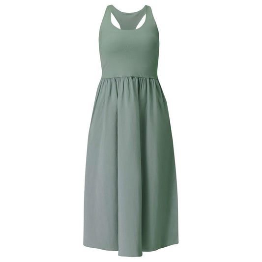 Green Willow - Front - Sweaty Betty Womens-Ladies Scoop Neck Midi Dress