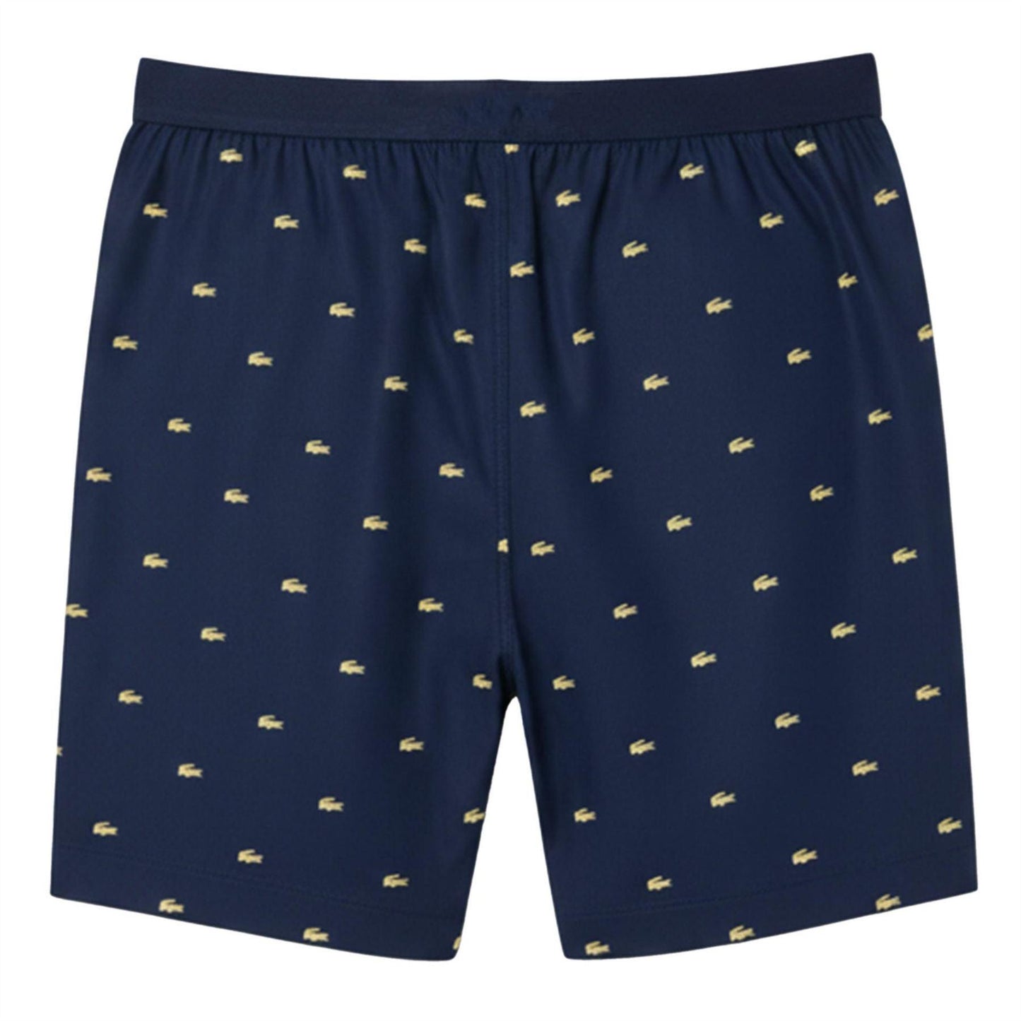 Navy - Back - Lacoste Mens Poplin All-Over Print Pyjama Shorts