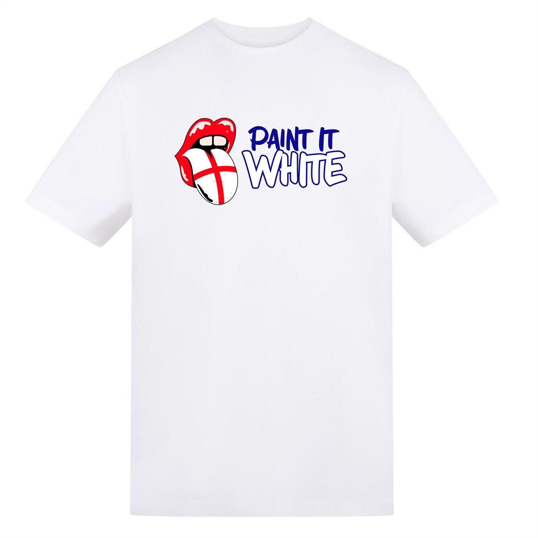 White - Front - AWD Unisex Adult Paint It White England T-Shirt
