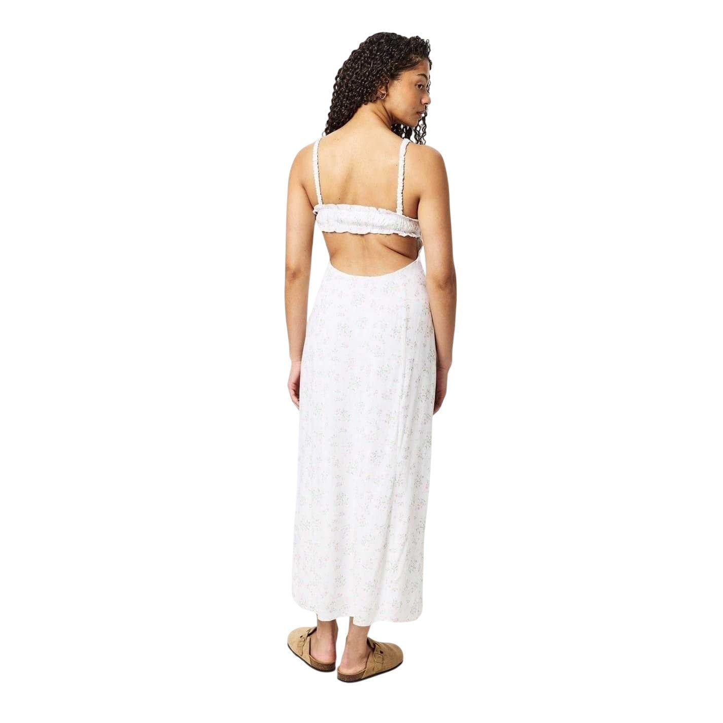 White - Back - Jack Wills Womens-Ladies Square Neck Midi Dress