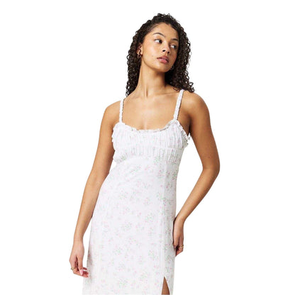White - Side - Jack Wills Womens-Ladies Square Neck Midi Dress