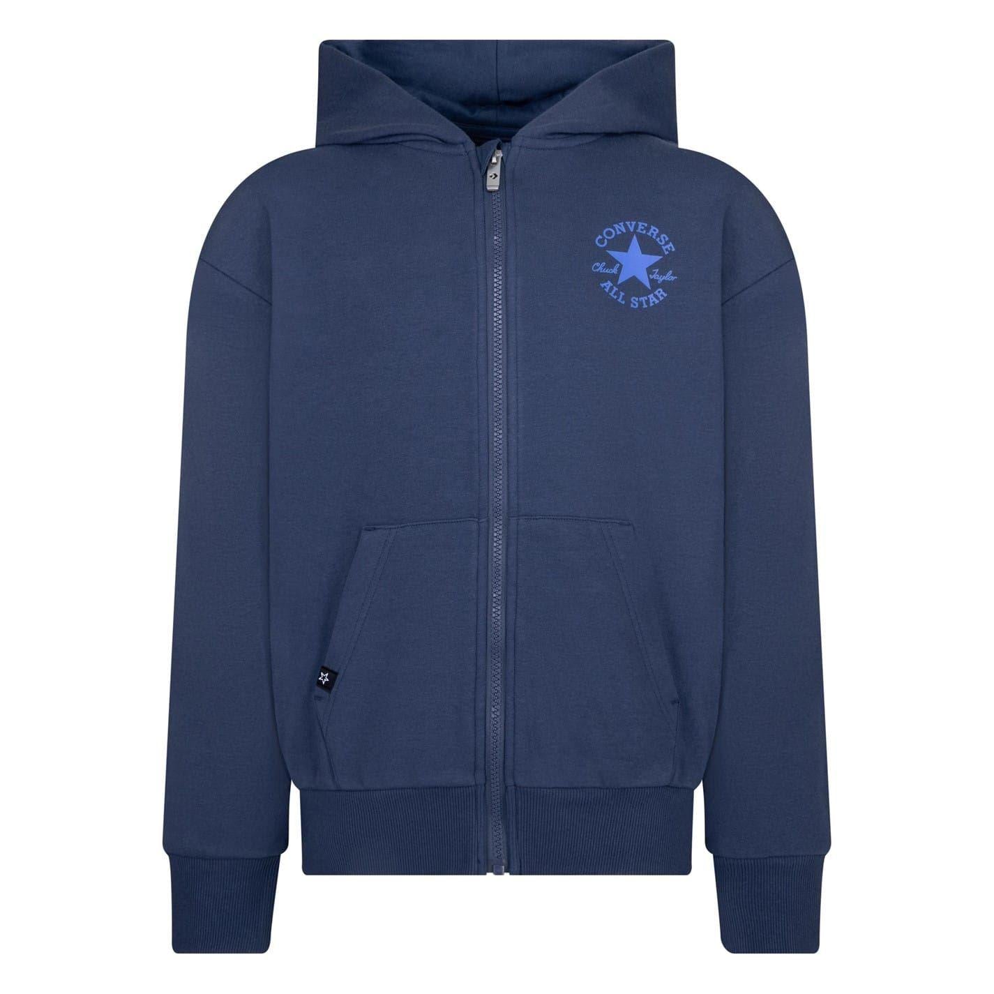Navy - Front - Converse Boys Core Full Zip Hoodie