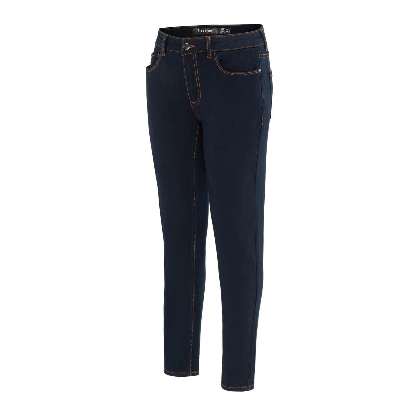 Night Blue - Side - Firetrap Womens-Ladies Mid Rise Skinny Jeans