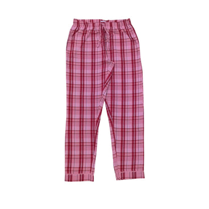 Pink - Lifestyle - Linea Womens-Ladies Cotton Checked Button Front Long Pyjama Set (Pack of 1)