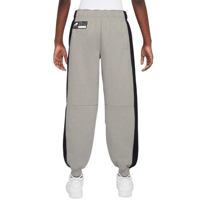 Grey - Back - Nike Childrens-Kids Fleece Colour Block Joggers