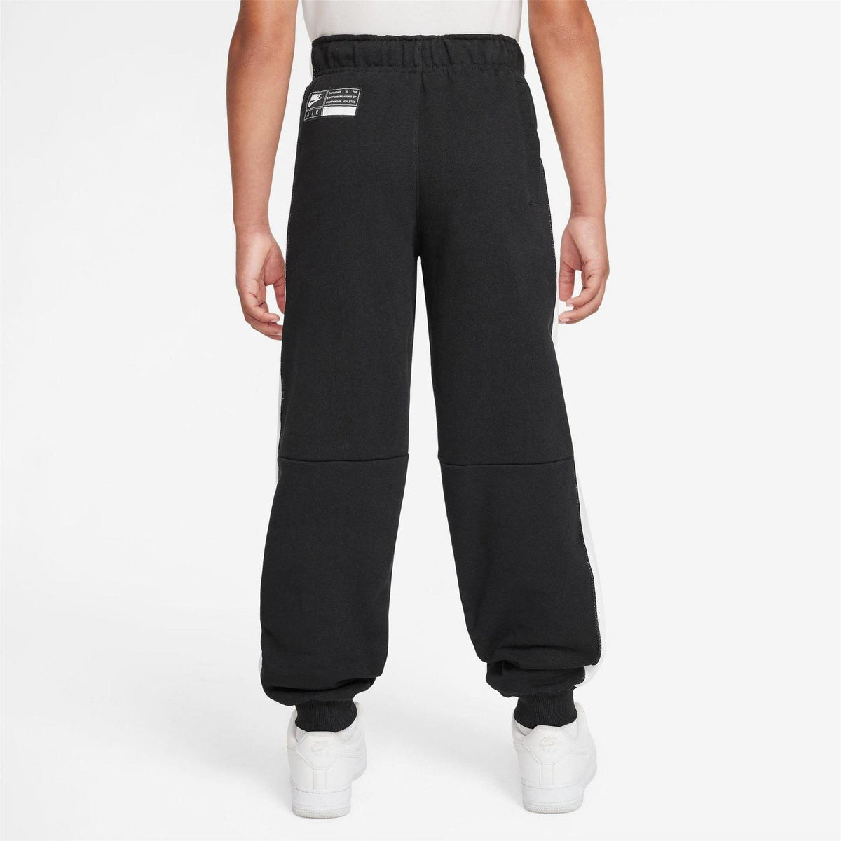 Black-White - Back - Nike Childrens-Kids Fleece Colour Block Joggers