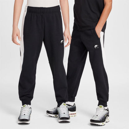 Black-White - Side - Nike Childrens-Kids Fleece Colour Block Joggers