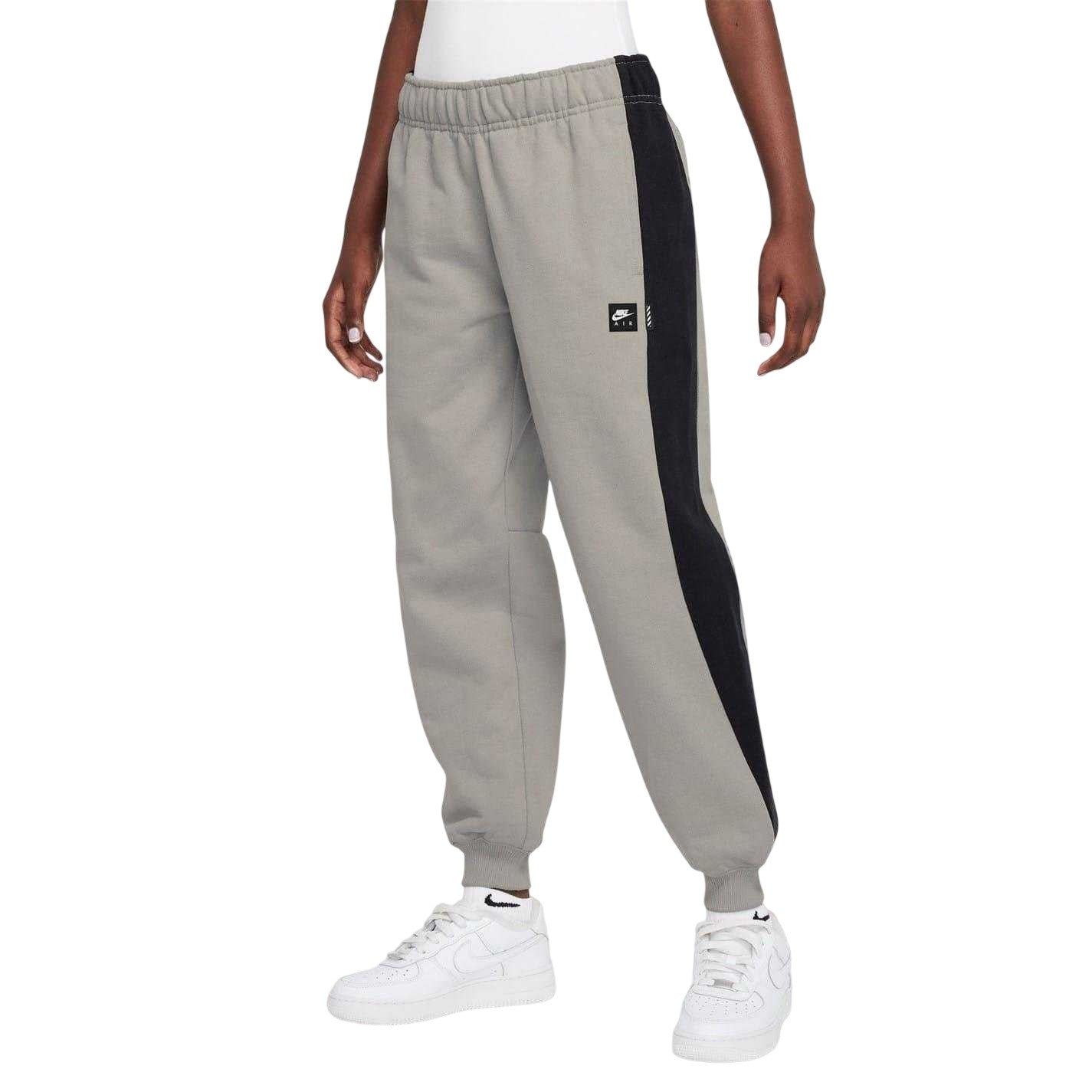 Grey - Front - Nike Childrens-Kids Fleece Colour Block Joggers