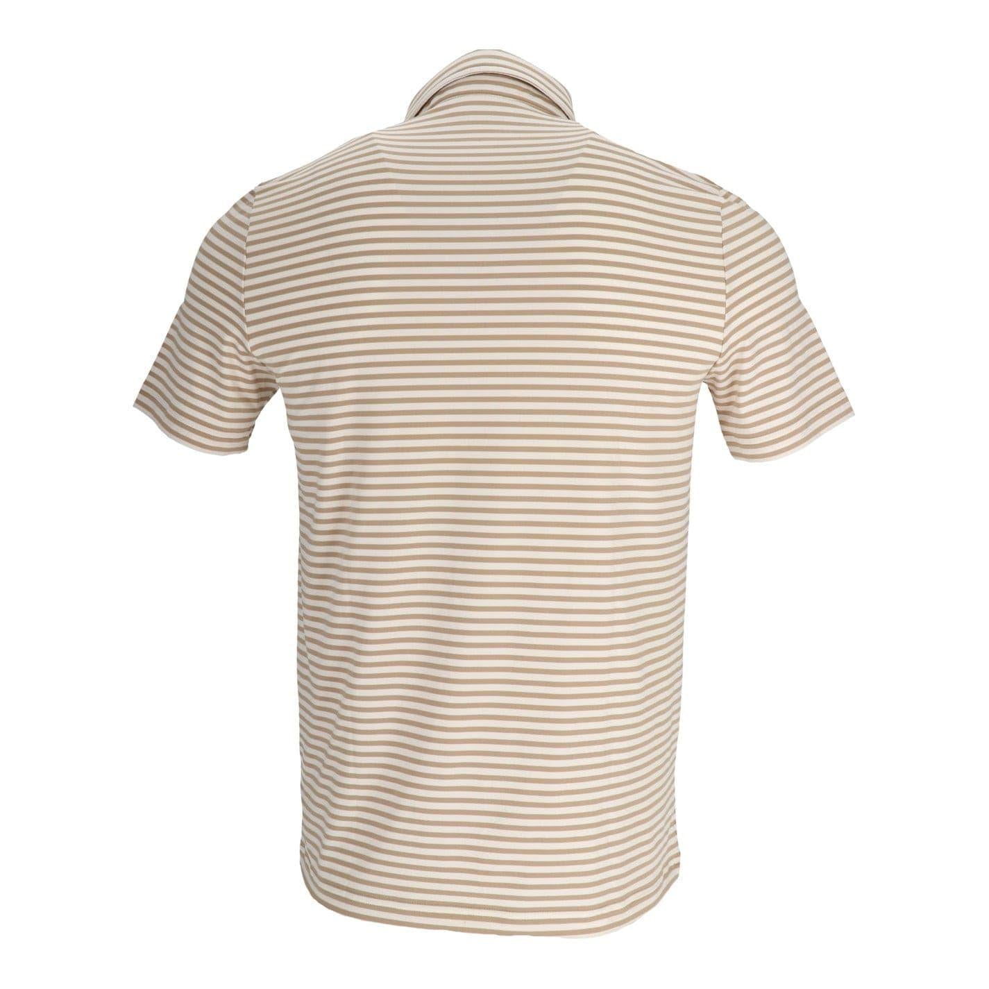 Orange-White - Back - Lacoste Mens Striped Ultra Dry Logo Short-Sleeved Polo Shirt
