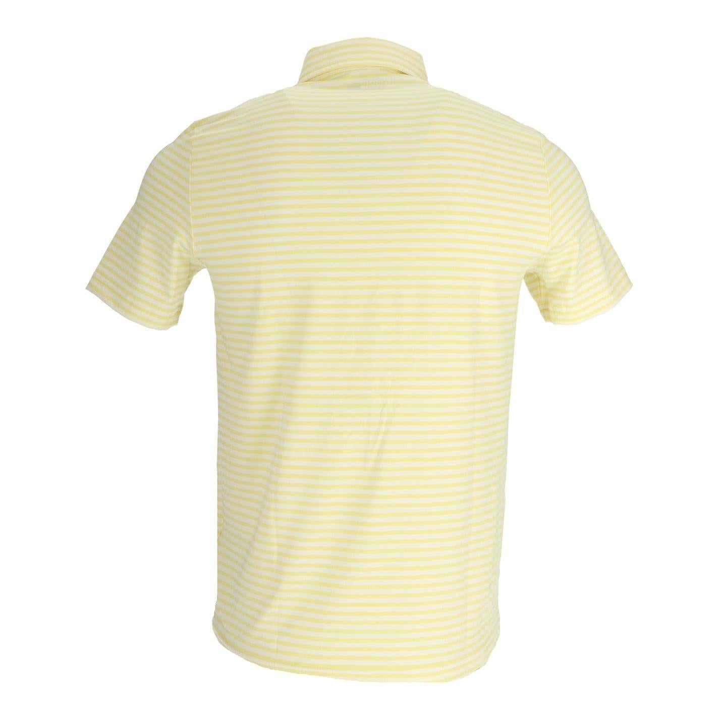 White-Yellow - Back - Lacoste Mens Striped Ultra Dry Logo Short-Sleeved Polo Shirt