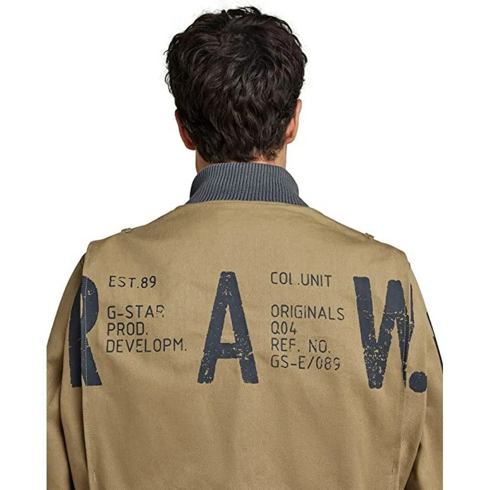 Khaki - Side - G-Star Mens Logo Loose Fit Bomber Jacket