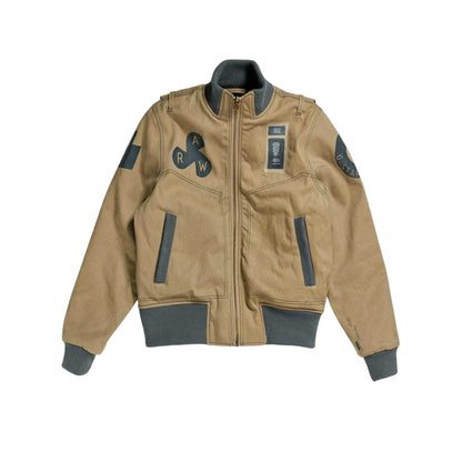 Khaki - Front - G-Star Mens Logo Loose Fit Bomber Jacket