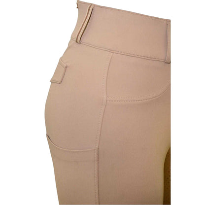 Beige - Pack Shot - Requisite Womens-Ladies ProCore High Waist Horse Riding Tights