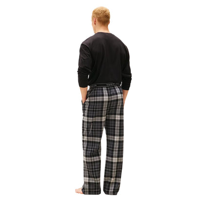 Black - Back - Tommy Hilfiger Mens Flannel Plaid Pyjama Bottoms