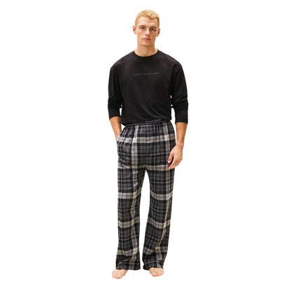 Black - Pack Shot - Tommy Hilfiger Mens Flannel Plaid Pyjama Bottoms