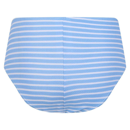 Blue-White - Back - Regatta Womens-Ladies Paloma Striped Swim Briefs